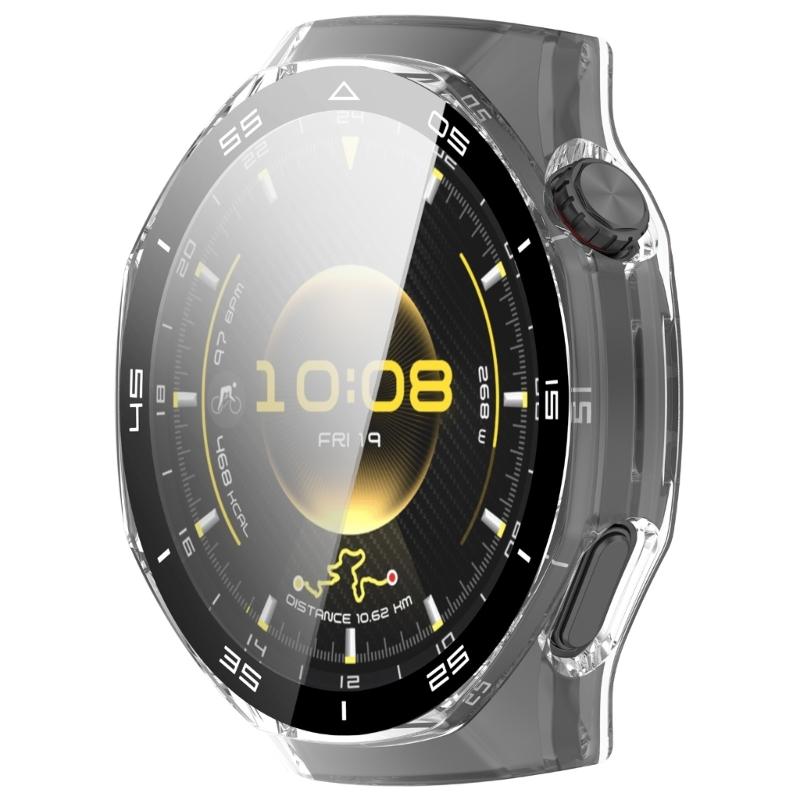 Precise Cut Protective Case With Tempered Glass For 46MM Smartwatch Full Guard Shockproof Cover Easy Snap Installation