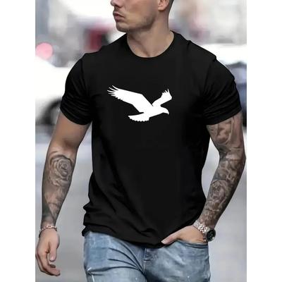 Taglie europee, T-shirt casual girocollo da uomo con stampa Laomo, elasticità media, top estivo a maniche corte, elegante e versatile
