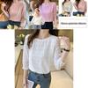 Elegant Korean Style Spring And Summer Blouse With Seven-part Sleeves For Versatile Wear
