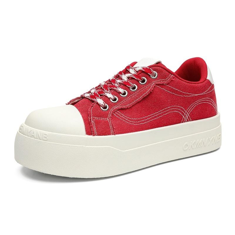 Men Canvas Thick Sole Board Sneakers Breathable Height Boost Casual Shoes for School Walking Travel and Streetwear Sizes 39-46