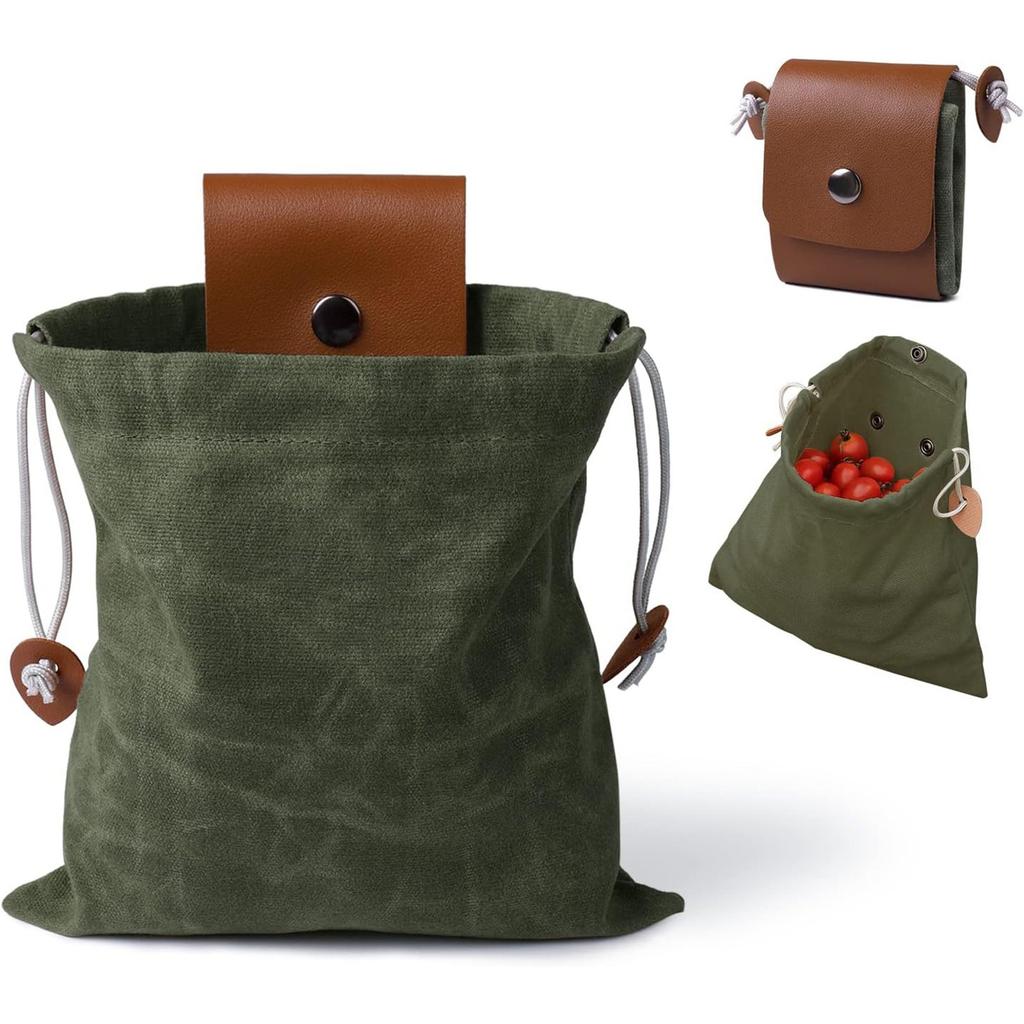Foraging Bag Fruit Vegetable Picking Multifunctional Canvas Waist Pack Tool Camping Storage Practical  Versatile