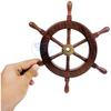 Wooden Ship Wheel Pirate's Wall Decor Ocean & Beach Nursery Decorative 6 Inches  (Brown)