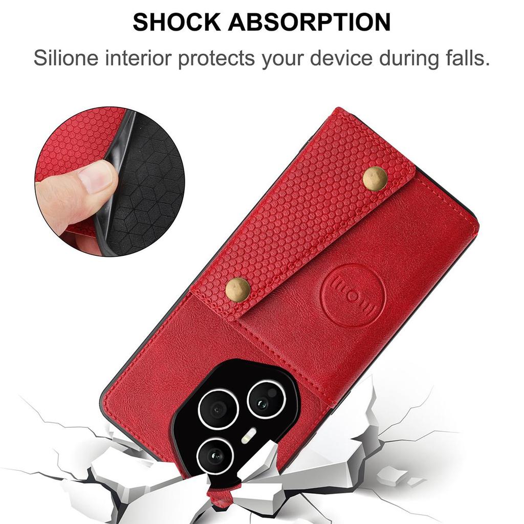 Vintage Leather Card Holder Phone Case for HONOR 400 Pro Card Pockets Dual Snap Buttons Flip Wallet Shell