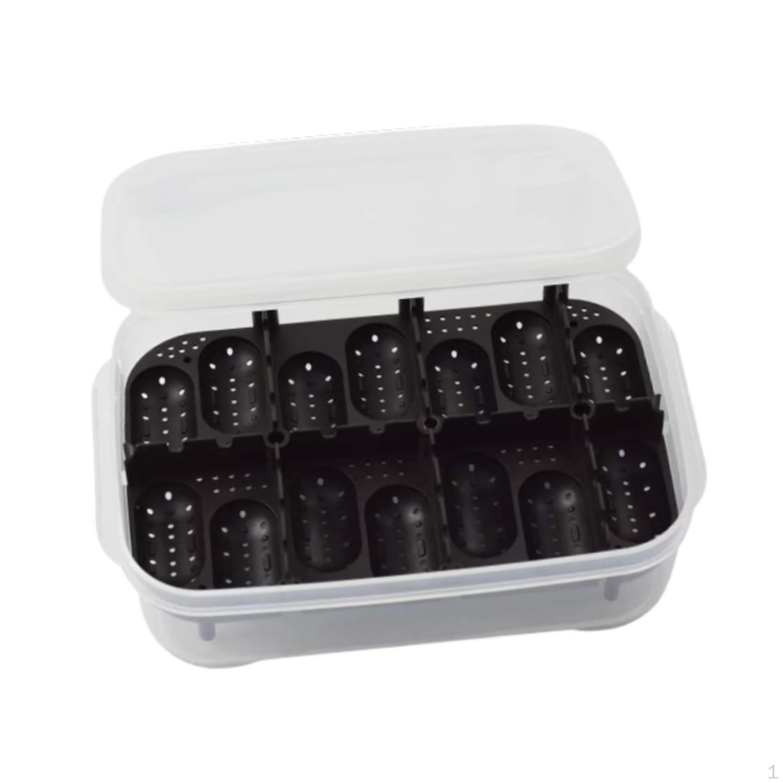 

Инкубатор для рептилий, контейнер на 14 ячеек, принадлежности, инкубационный кейс для гекконов, черепах, ящериц чёрный