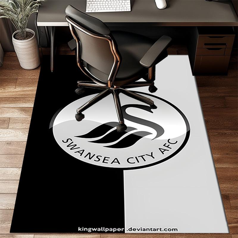 Swansea City Afc Crest Rug Game Carpet, Floor Mat for Bedroom Living Room Entryway Rug, Home Decor Idea Gift for Christmas birthday
