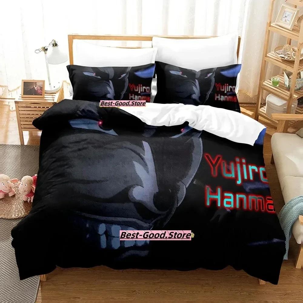 Top Baki Hanma Beding Set Single Twin Printed Bed Linen Set With Pilowcase Bed Soft Duvet Cover Soft Single Double Quen Super King-Sized Dimensionsd