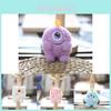 Chaveiro de Pelúcia de Monstro Fofo Adorável Material de Pelúcia Curta Macia em Rosa Azul Roxo Branco