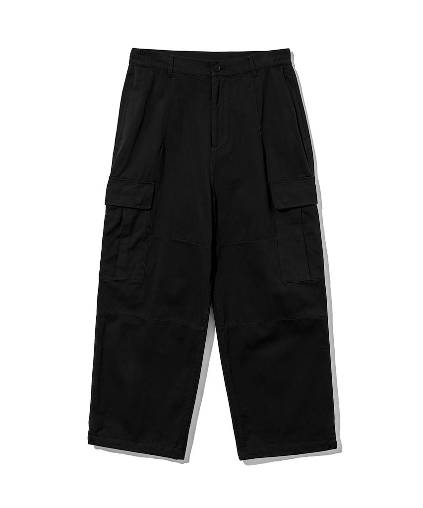 UCLA Unisex Cotton Brushed Cargo Wide Fit Pants [Black](Uablp10)