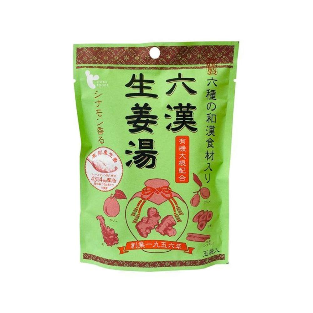 Japan Itoku Shokuhin Rokuhan Ginger Tea with Japanese and Chinese Herbs 5 Bags