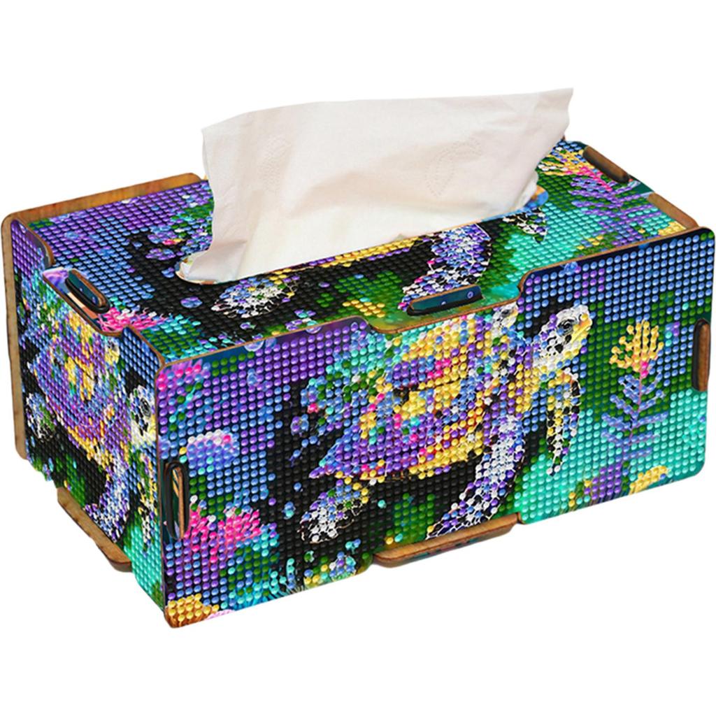 Diamond Painting Tissue Box Kits Diamond Art Tissue Box DIY Diamond Desk Decorative Tissue Box for Living Room Bedroom Bathroom