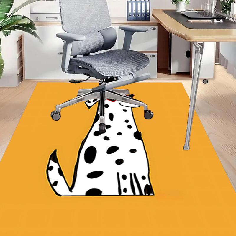 1PC Dalmatian Heart-shaped Non-Slip Floor Carpet Compatible for Office&Living Room&Bedroom&Dining Room - Flat-Weave Machine-W272