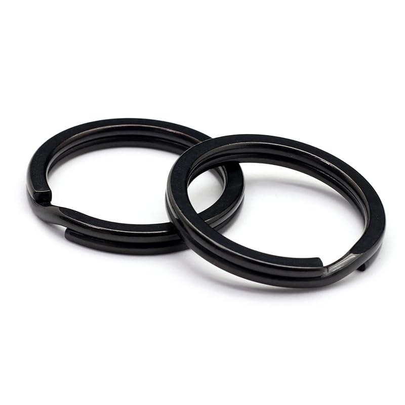 

[TUNUKE] titanium Ti ring key ring key ring key hook carabiner Metal fittings lightweight Does not rust high strength (35mm x4 pieces, F black)