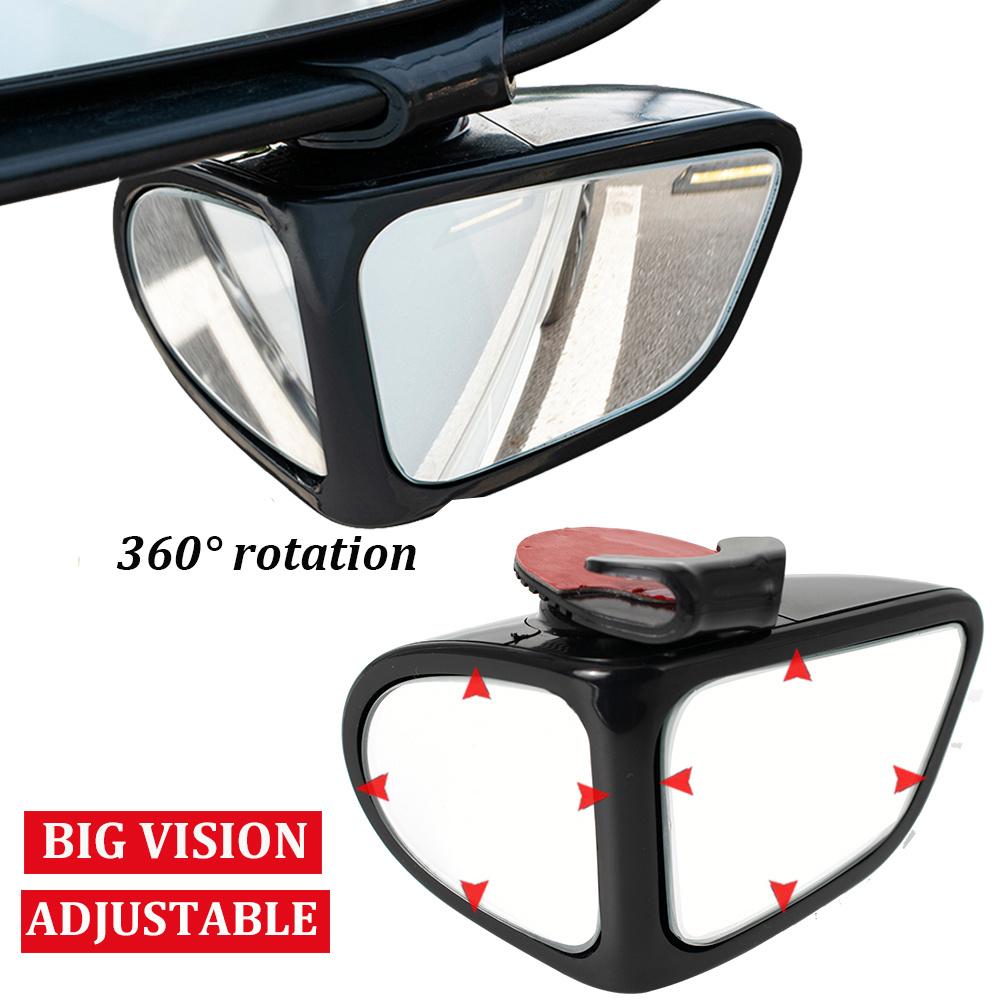 

Пара регулируемых вращением на 360 градусов автомобильного зеркала для слепых зон, широкоугольного выпуклого зеркала заднего вида, переднего и заднего колеса автомобиля