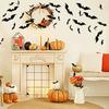72pcs 3D Black PVC Bat Wall Stickers Halloween Decorations Scary Party Props DIY Home Bar Room Decoration for Spooky Halloween Night
