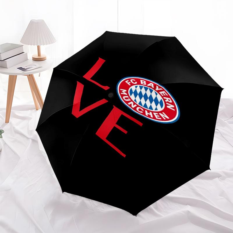 Printed FC Bayern München Logo Printed Folding Umbrella,Outdoor,Leisure,And Travel Umbrella,Durable Umbrella Fabric,Birthday And Holiday Gift