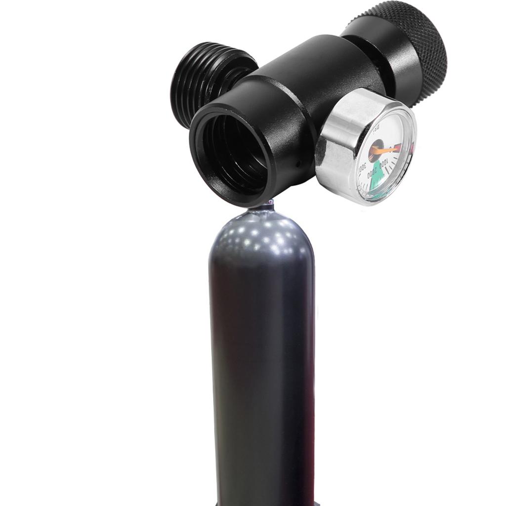CO2-Fülltank-Zylinder-Nachfülladapter-Anschlusssatz für SodaStream (Schwarz mit Meter)