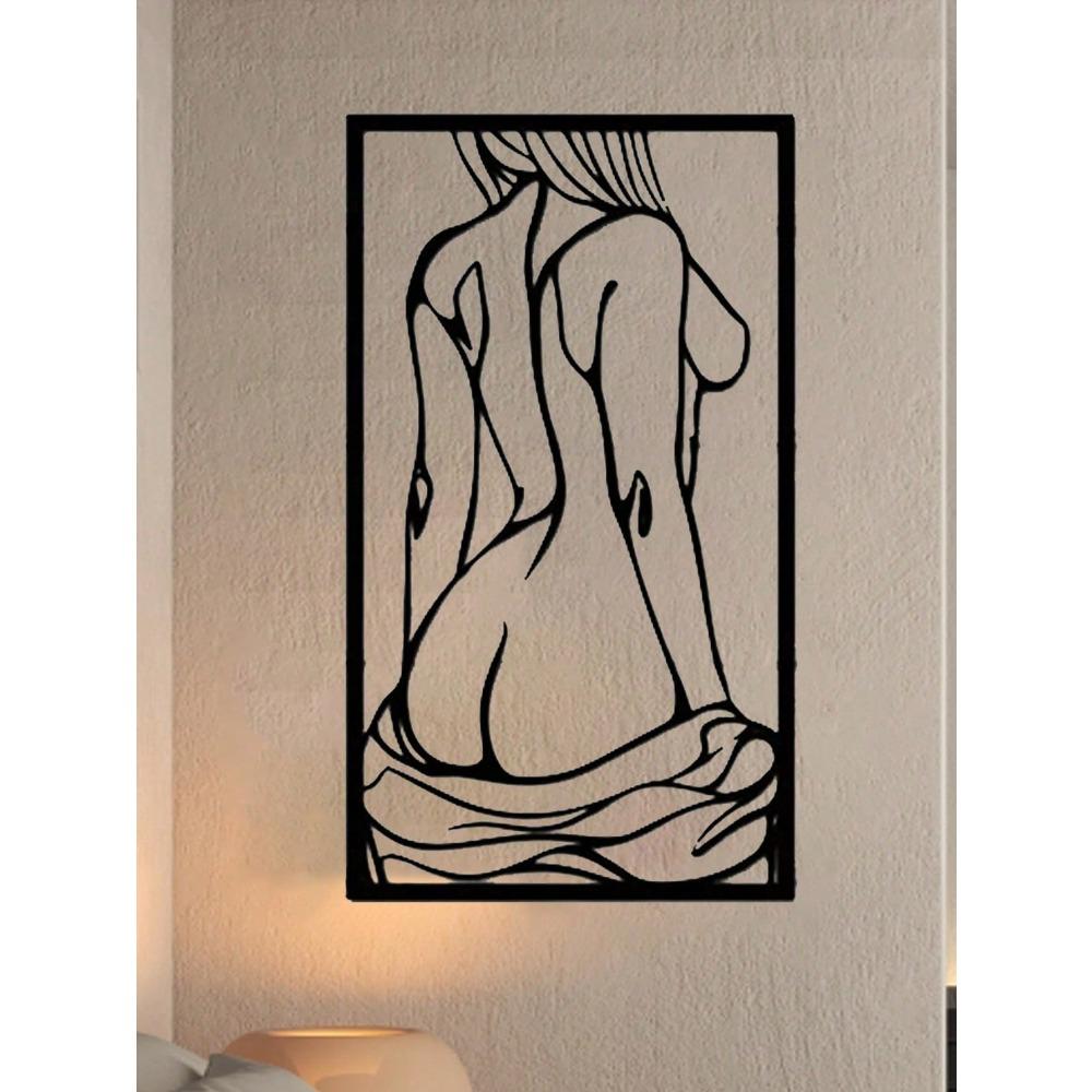 Elegant Metal Wall Sculpture Female Silhouette Modern Minimalist Line Art Unique Hanging Decor for Living Room Bedroom Contemporary Vintage Art