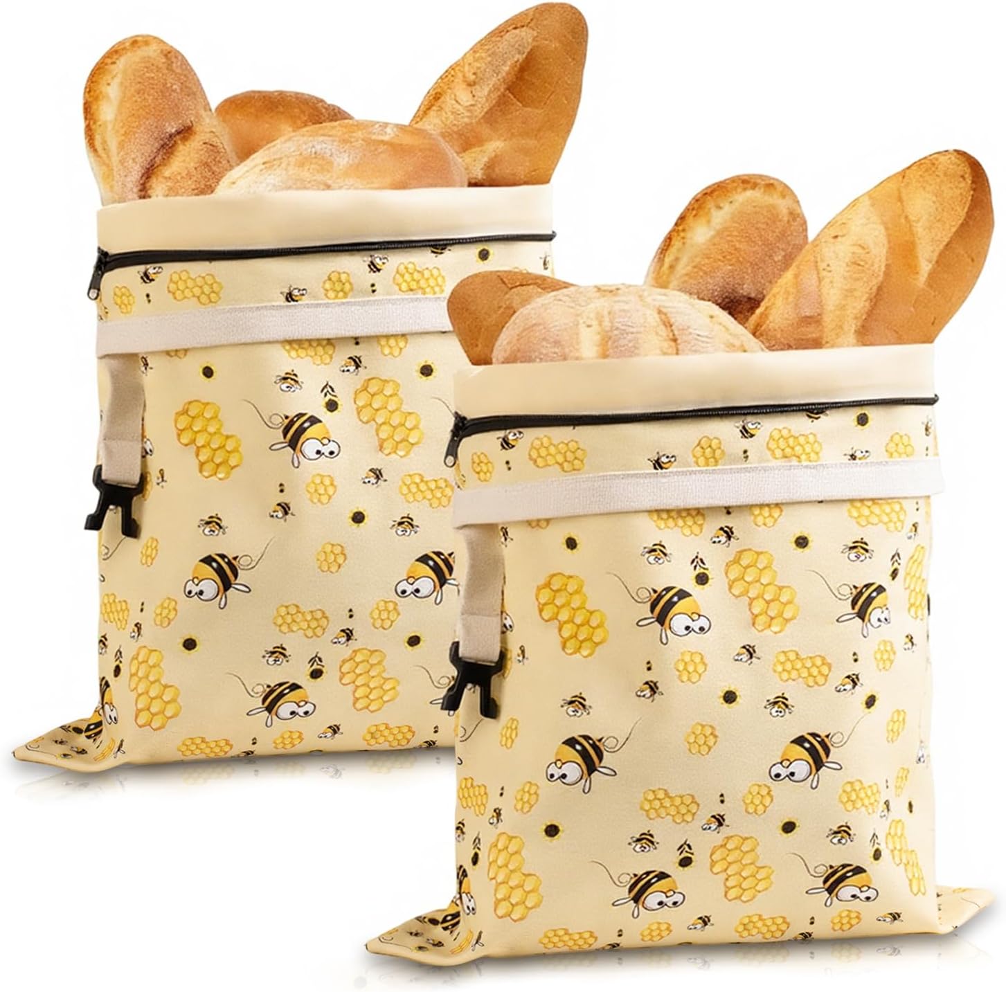 Reusable beeswax bread bags, suitable for sourdough bread, 17 x 13 inches, 2-pack