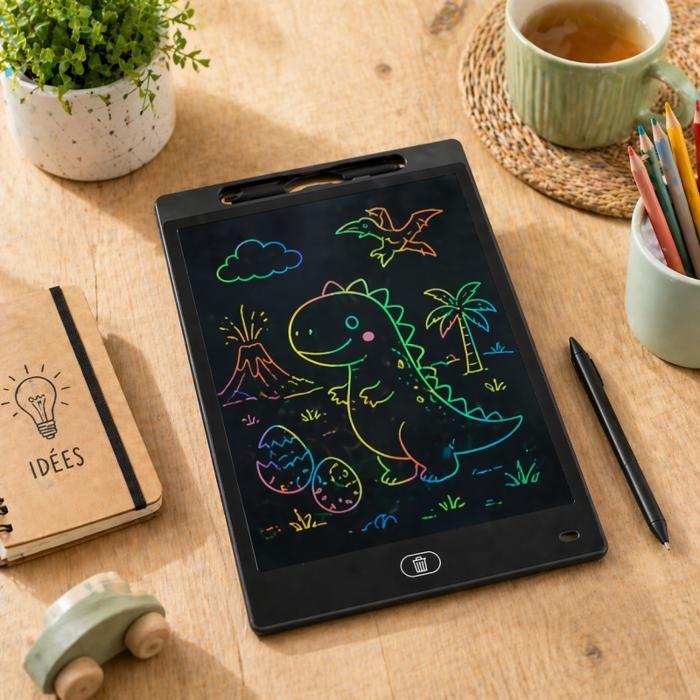Tablette graphique LCD - SHOP-STORY - 12 pouces - Écran multicolore réactif à la pression - Stylet ergonomique - Noir