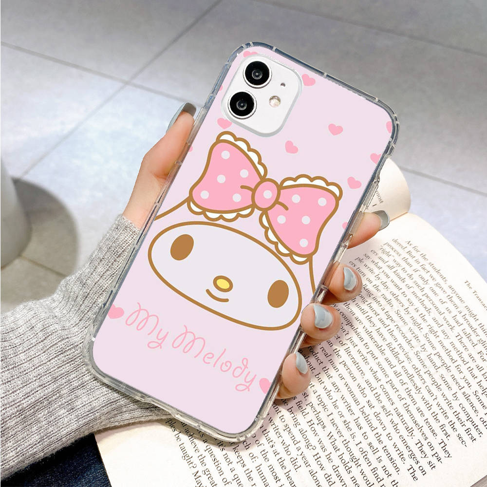 Hülle für Samsung A04 A14 A23 A34 A54 M23 M33 M52 M53 Realme 10 9 C30S C35 C55 VIVO Y02S Y21 Y51 X80 Pro Transparente Hülle LI27 Niedlich My Melody