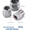 High Torque Wear-Resistant Reverse Thread Nut Extractor Set for Rusted or Damaged Nuts