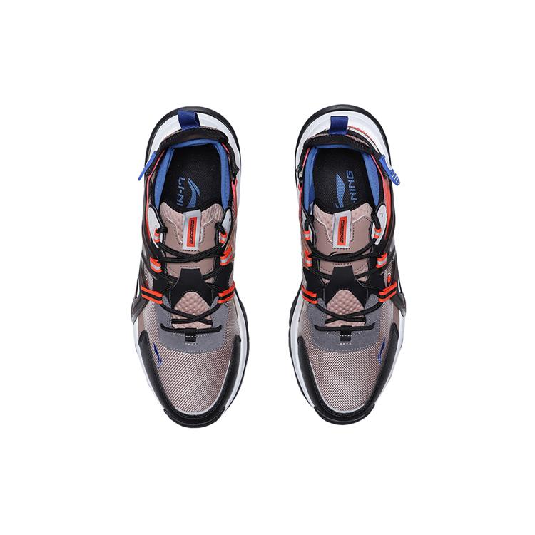 New LiNing Exceed Cushioning Low Top Running Shoes Men's Umber Black AGLQ111-3