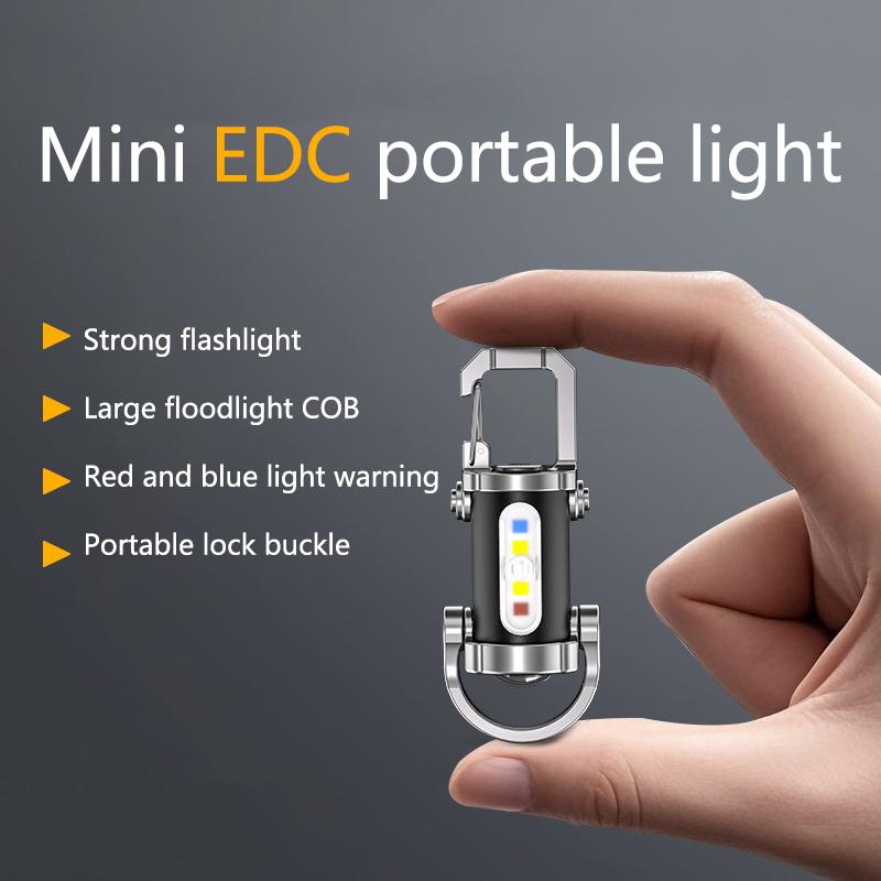 Led Keychain Flashlight Multifunctional Cob Work Light Keyring Practical Inspection Light Key Chain For Outdoor Activities