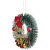 Green Merry Christmas Wreath for Front Door with Red Berries Balls Flowers Ribbon | Garland for Christmas | Xmas Gifts Ornaments Props