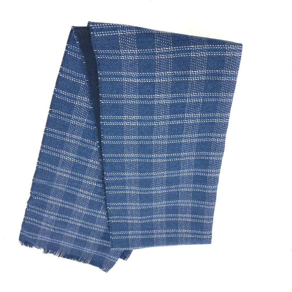 LOEWE Anagram Check Fringe  Scarf wool blue Unused