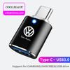 Car Interface Mini Converter Type-C To USB 3.0 Charging Adapter Sticker for VW GTI Polo Golf Passat Tiguan Jetta T-ROC MK6 MK7 RB6