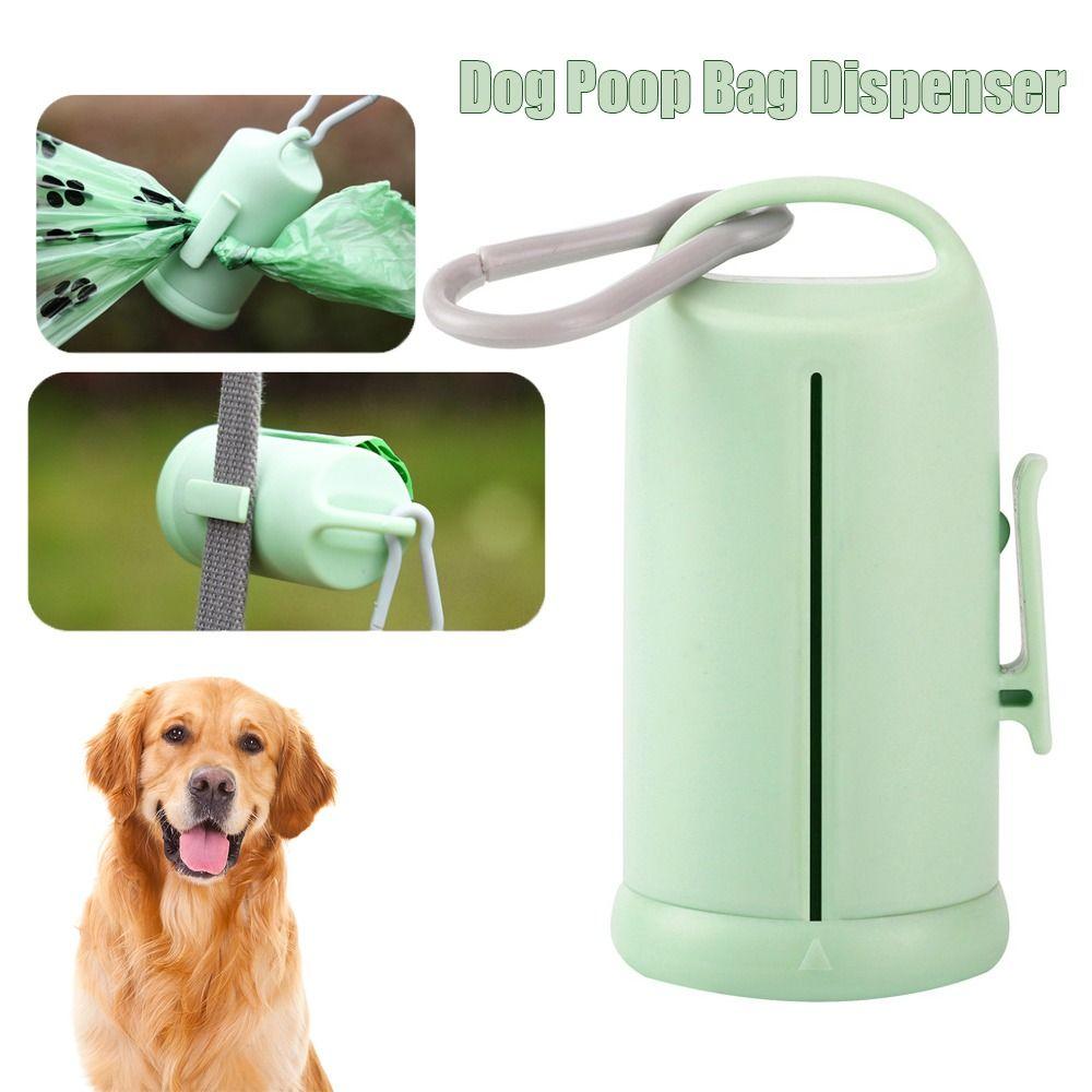 PP+PE Dog Poop Bag Dispenser Hanging/Clip Visible Window Puppy Waste Bag Holder Portable With Hook Pet Garbage Bags Storage