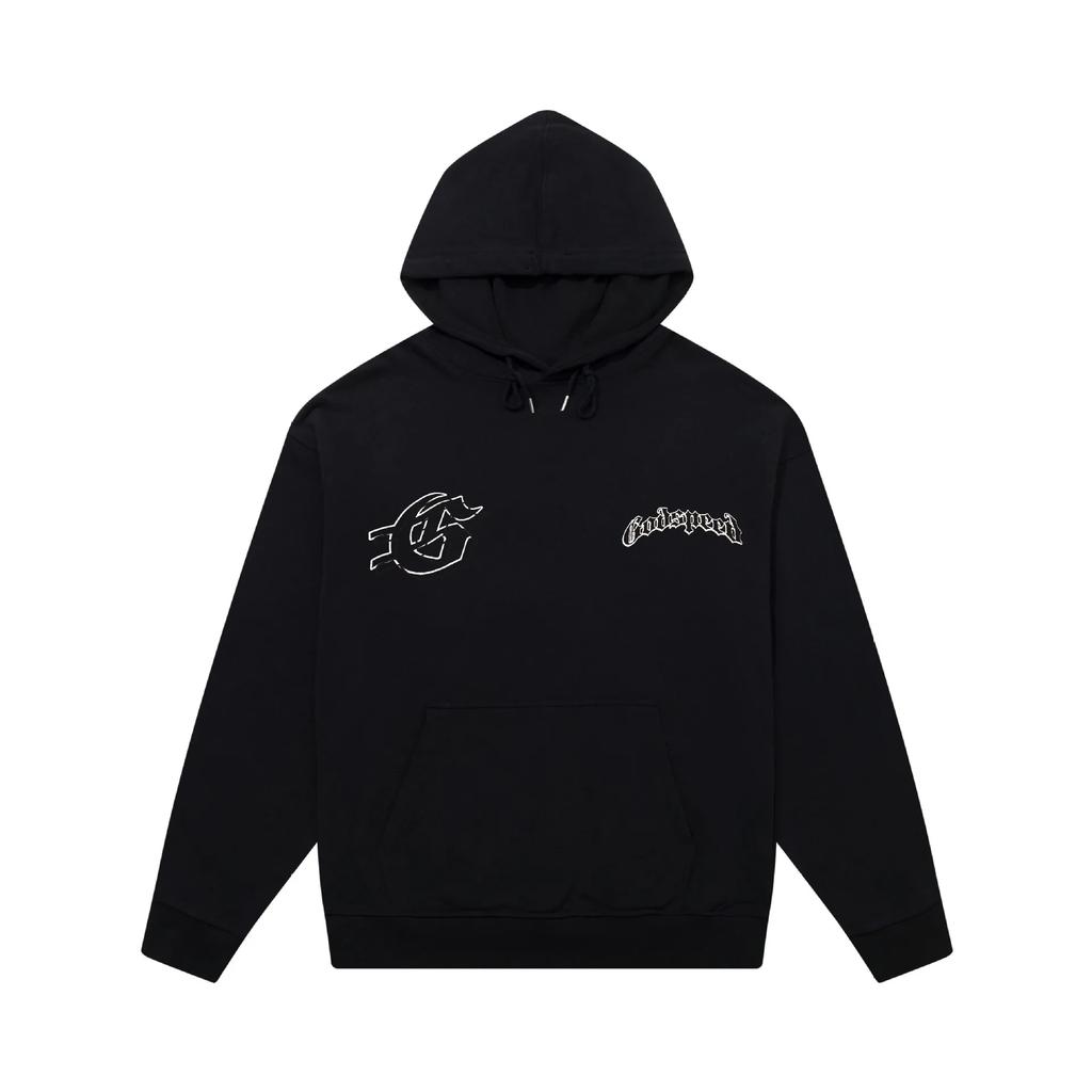 Godspeed Heavyweight Cotton Hoodie Long Sleeve Printed Sweatshirt Unisex High Street Hip Hop Style Casual Loose Fit Streetwear