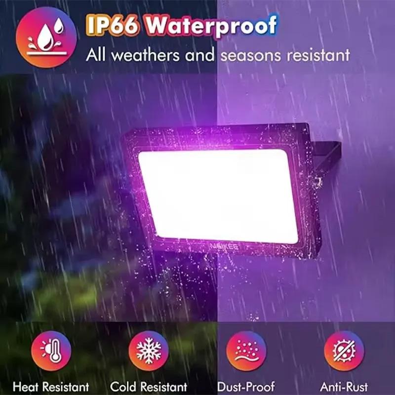 RGB LED Floodlight 10W 30W 50W 100W AC 220V IP66 Waterproof Spotlight Landscape For Garden Party Outdoor Lighting