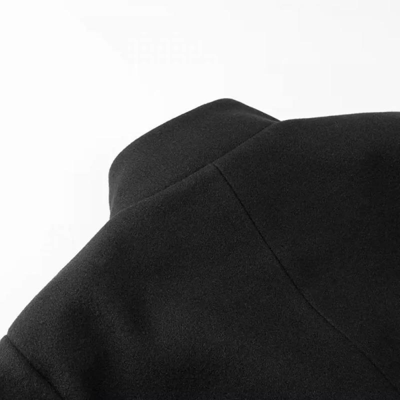 Black Jackets Long Flared Sleeves Women Slim Coats High Neck Style Spring Autumn Female Outerwear