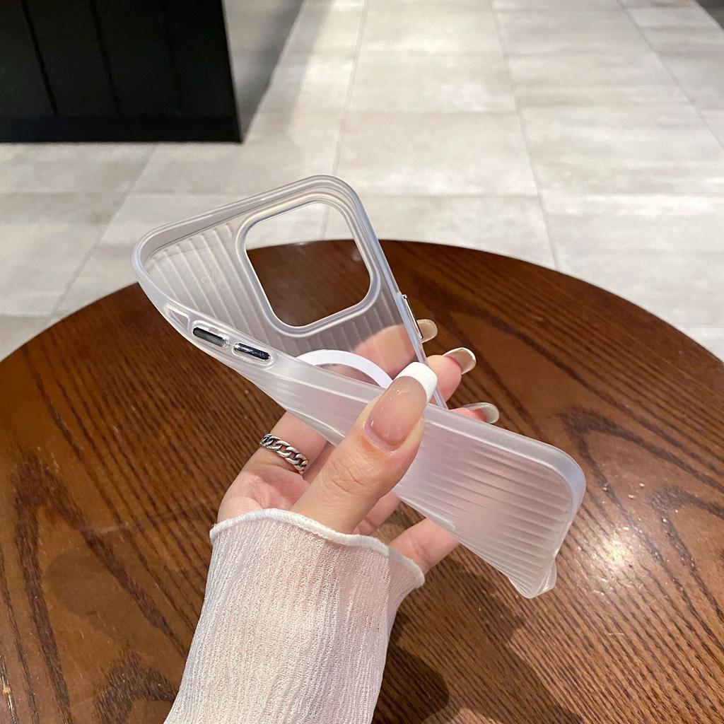 Corrugated Skin Feeling Magnetic Mobile Phone Case Is Suitable for Apple 15PROMAX Skin Feeling 14 Personality 16PRO Soft Case 11