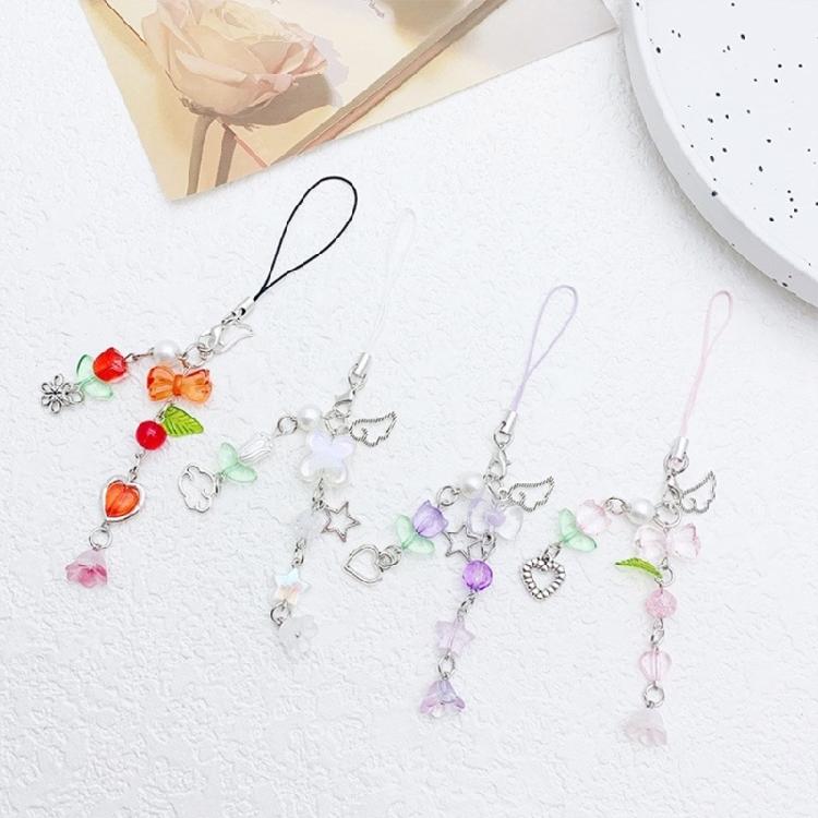 Trendy Phone Charm Unique Flower Keyring Delicate Keychain Phone Accessories Bag Pendant for Purse Backpack