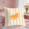 Simplicity Striped Lemons INS Cushion Cover Short Plush Pillow Case Room Sofa Cushion Covers Home Decor Funda