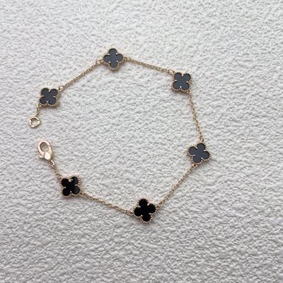 High Quality 9mm Small Six Flower Mini Four-leaf Clover Bracelet Female Natural White Mother-of-pearl Red Chalcedony Agate Bracelet