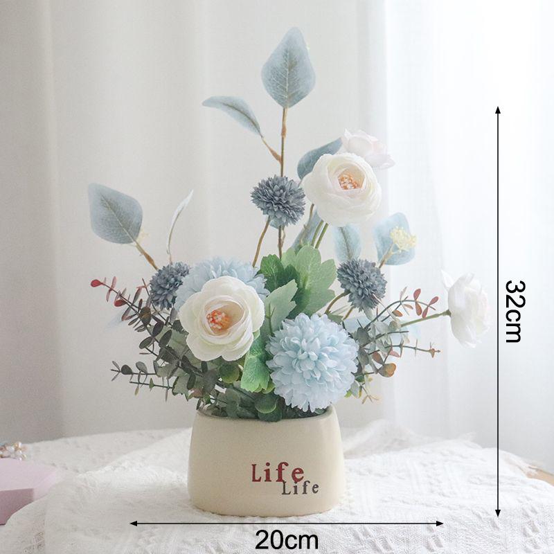 New Artificial Flowers Fake Ornament Artificial Flowers Plants Living Room Table Decor Accessories Party Decoration Flower POTS