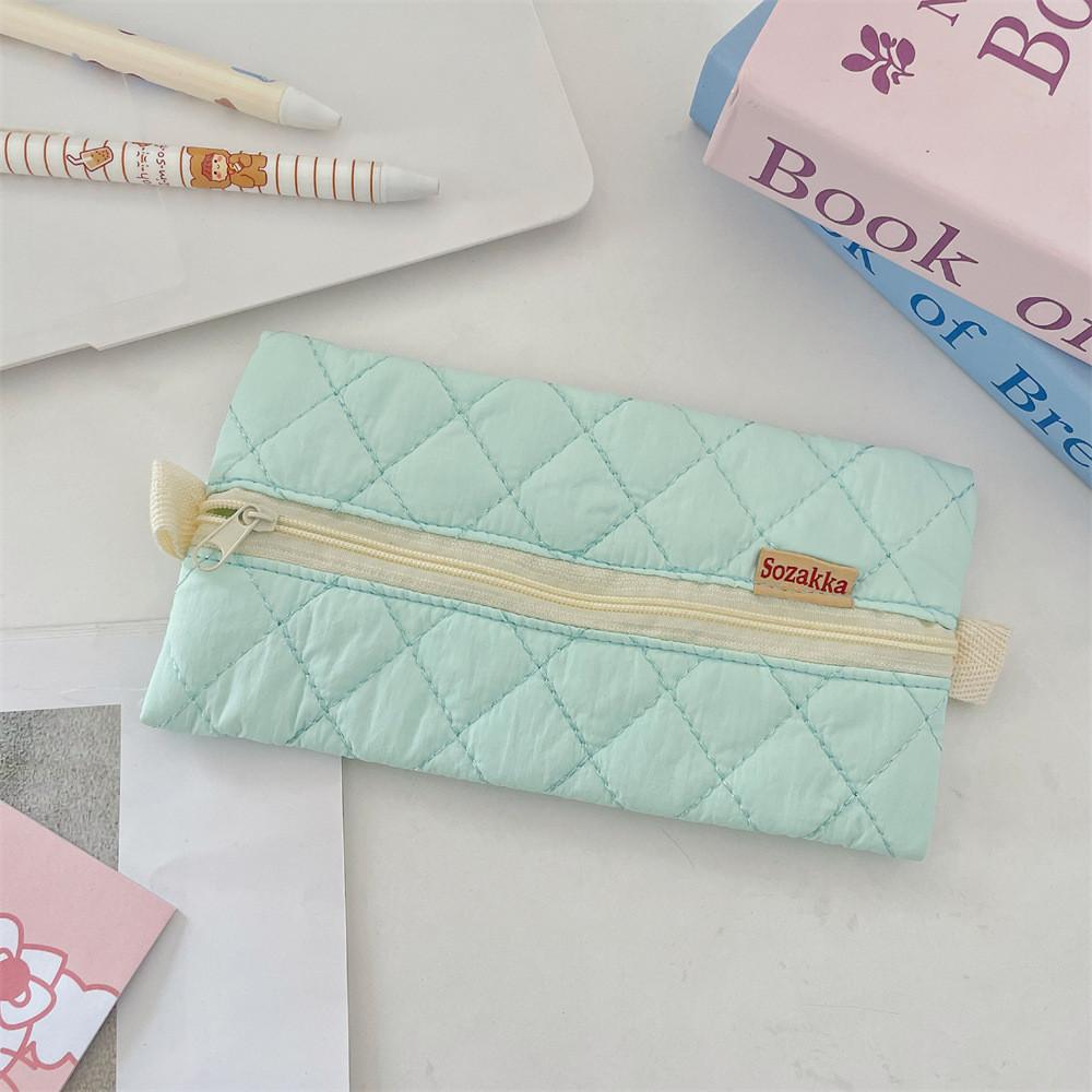 Student Pencil Case Soft Fabric With Zipper For Girls And School Supplies
