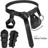 Historical Reenactment Gear 5PCS Soft PU Leather Bracers And Belt Combo Adjustable Medieval Costume Accessories For Theater LARP