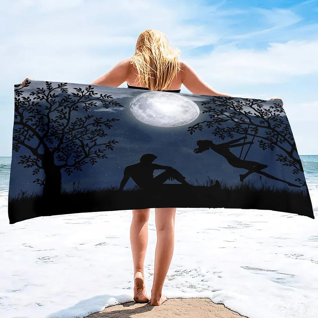 Cyberpunk Style Neon Microfiber Beach Towel, Extra Large Beach Towels Oversized, Lightweight Pool Towels,Quick Dry Bath Towels