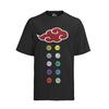 Maglietta Naruto Logo Akatsuki Nuvole Rosse & Anello Anime Manga Biologica Uomo S-XXXL
