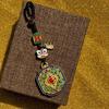 Luxury Metal Gourd Cinnabar Pendant Keychain Ornament