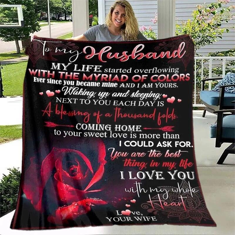 To My Wife/husband/Daughter/Son/Mom/Sister Blanket Custom Blanket Gift Air Mail Letter Blanket Family Gift Best Wish for Her/him
