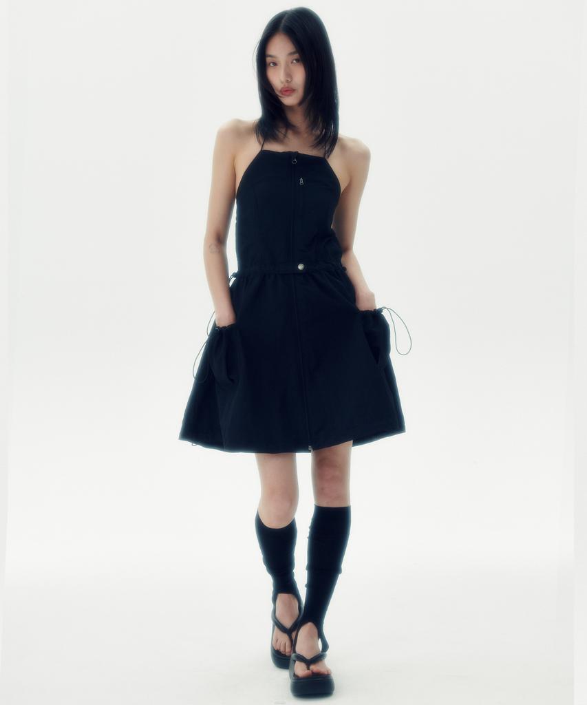 Leoninghai Sleeveless Balloon Mini Dress [Black]