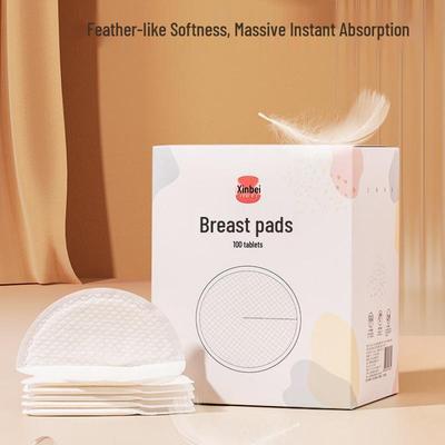 Ultra-Thin Disposable Breast Pads - 100 Pack: Anti-Overflow Nipple Covers for Postpartum Breastfeeding