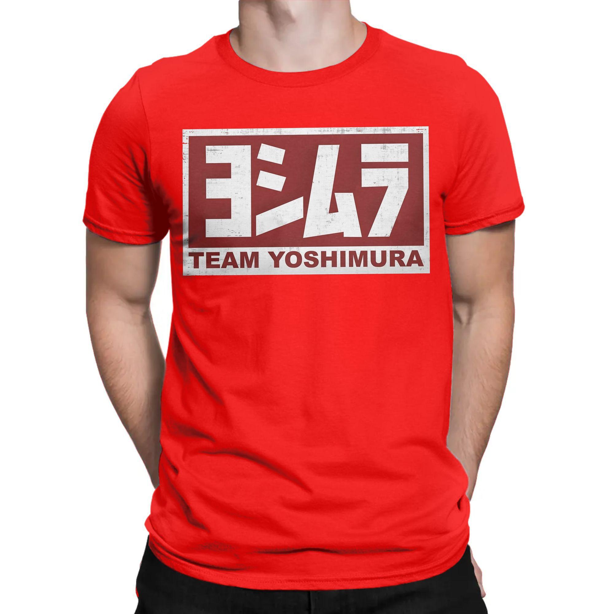 Футболка Team Yoshimura Japan Super Bike для мужчин, 100% хлопок, модная мужская футболка с круглым вырезом и коротким рукавом L красный