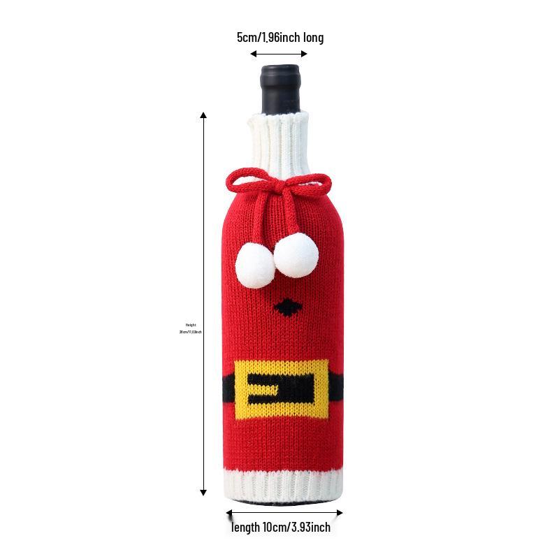 Cross-Border Christmas Wine Bottle Gown - Festive Red Wine Cover for Home Dining Table Decor.