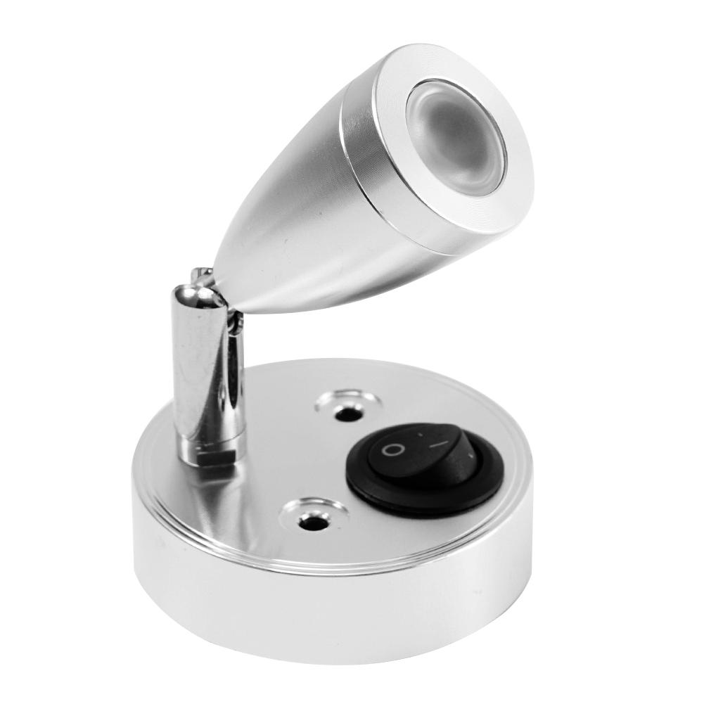 12V White LED Spot Reading Light Aluminum RV Camp Boat Wall Bedside Lamp Boat Home Trailer Interior 3000W